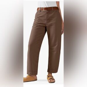 Flamingals Solid High Waist Barrel Leg Cropped Pants Size XL NWT